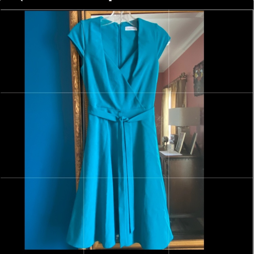 Calvin Klein for any occasion turquoise dress